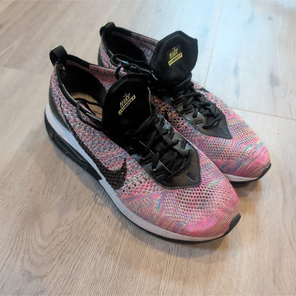 Nike Air Max Flyknit Racer Multi-Color Pink Sneakers DJ6106-300 Mens 5.5 / W7